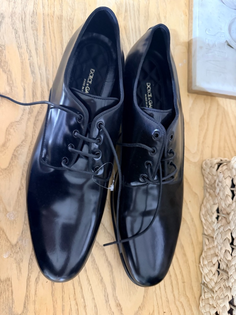 Dolce & Gabbana Black Leather Derby Shoes